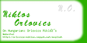 miklos orlovics business card